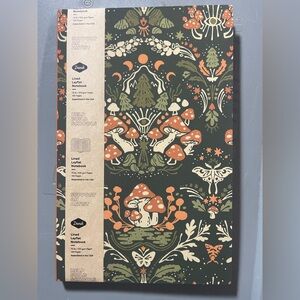 Denik Mushroom Folk Art Layflat Notebook - Olive Green & Orange, NWT